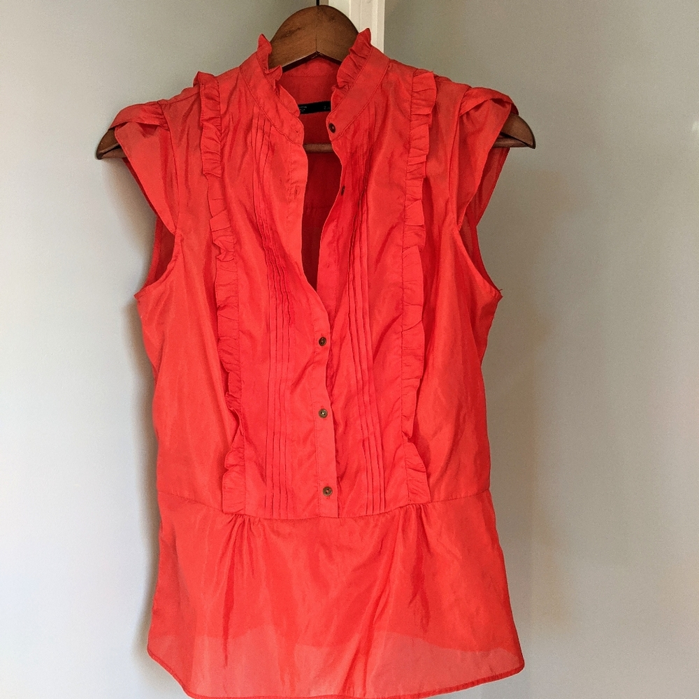 Elegant red ruffled top